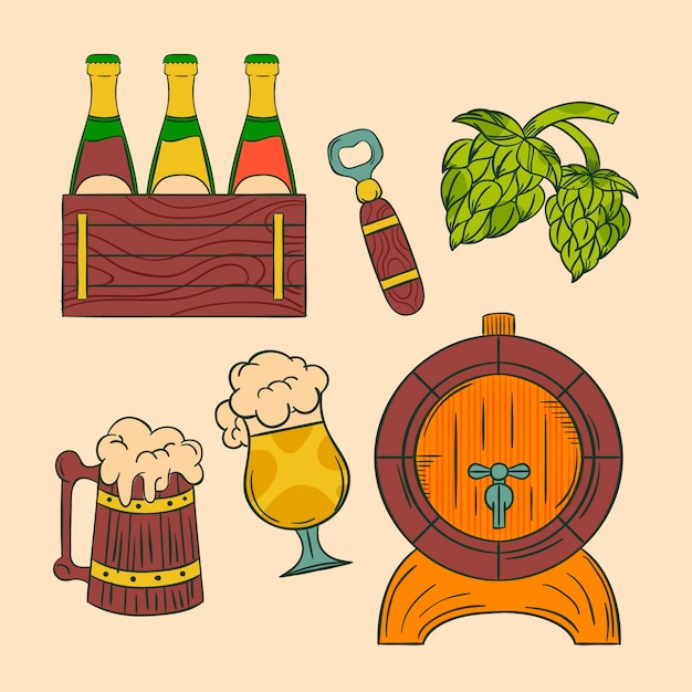 Free Vector hand drawn beer drawing element