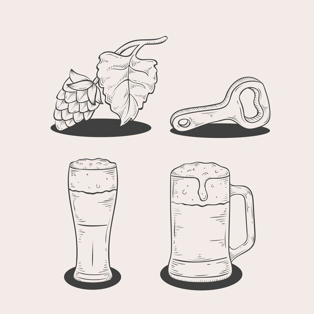 Hand drawn beer drawing element