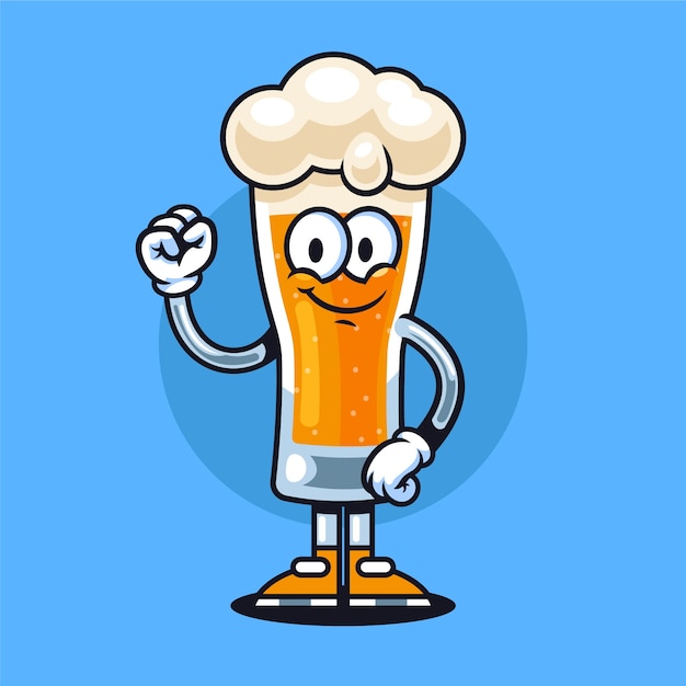 Free vector hand drawn beer glass cartoon illustration