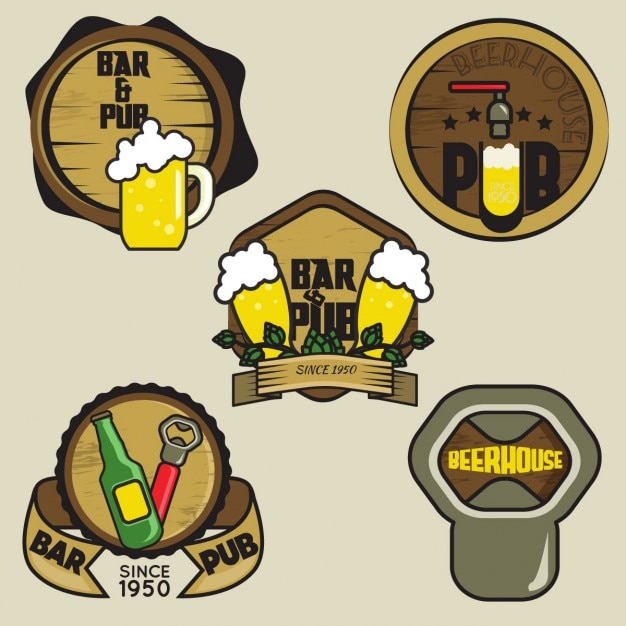 Hand drawn beer logo collection