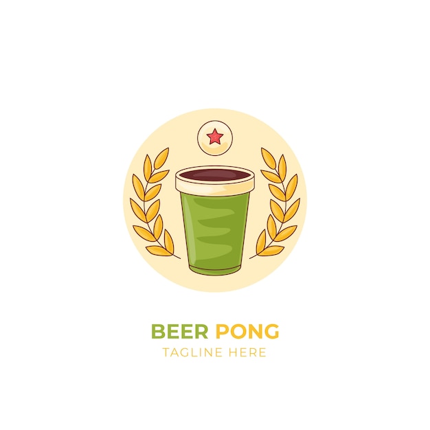 Hand drawn beer pong logo design