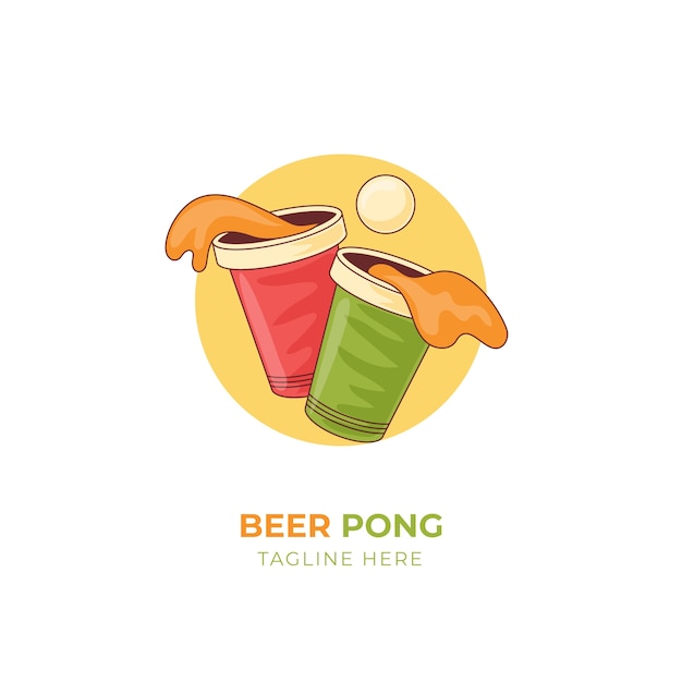 Hand drawn beer pong logo design