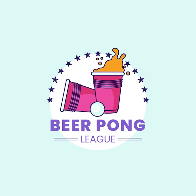 Hand drawn beer pong logo