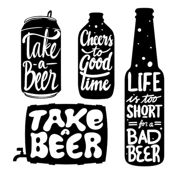 Free vector hand drawn beer  silhouette illustration