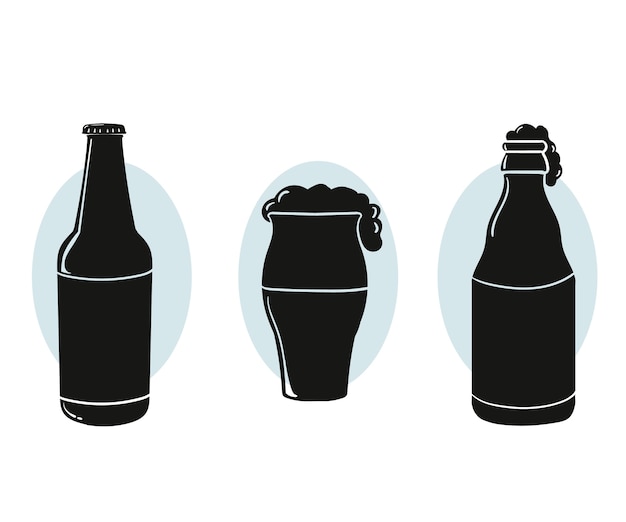 Free vector hand drawn beer silhouette