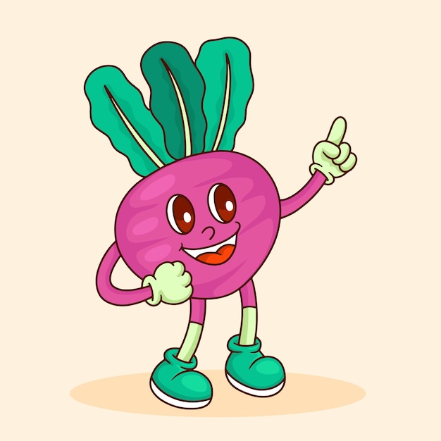 Free Vector hand drawn beetroot cartoon illustration