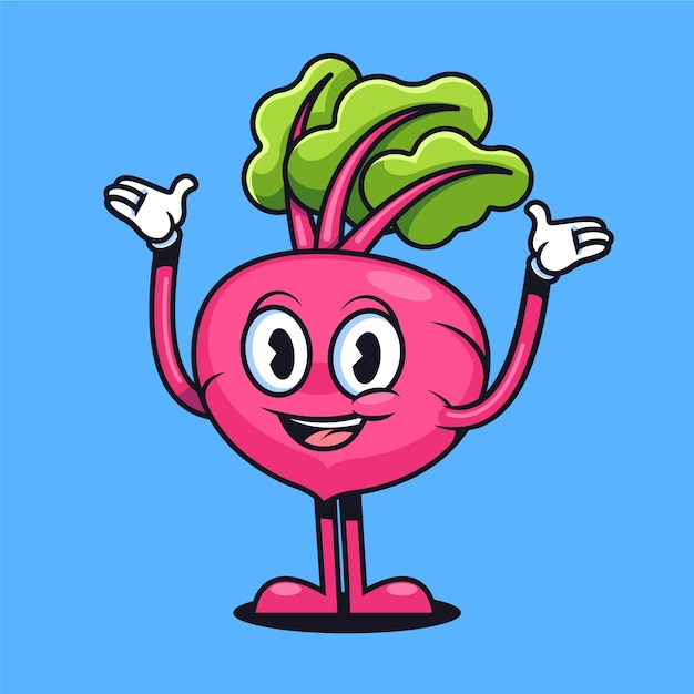 Hand drawn beetroot cartoon illustration