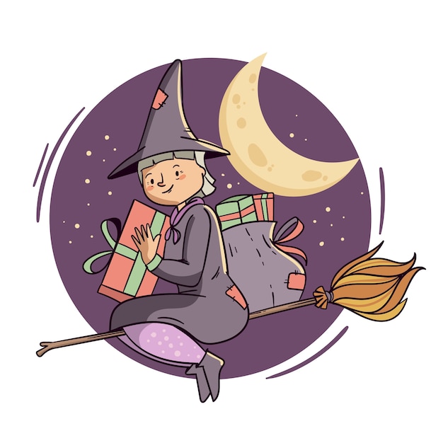 Free Vector hand drawn befana illustration