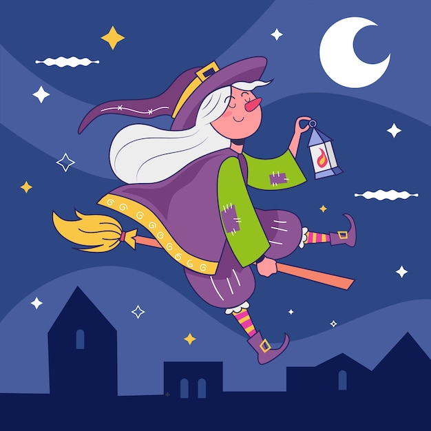 Free Vector hand drawn befana illustration