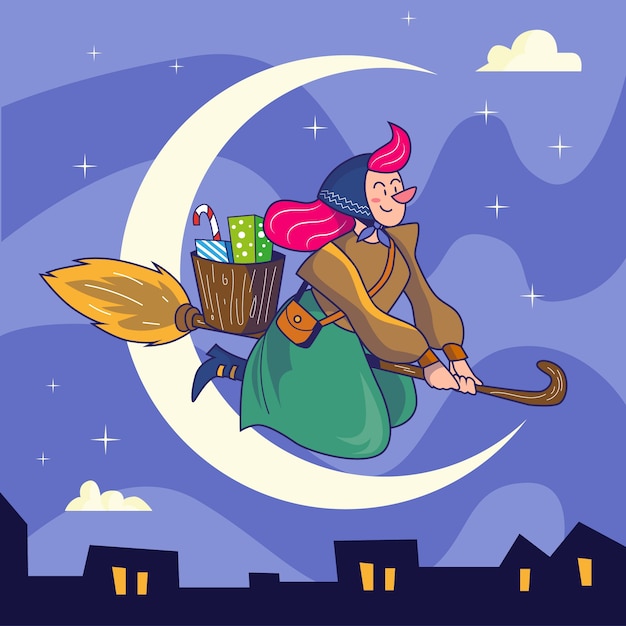 Hand drawn befana illustration