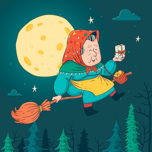 Free Vector hand drawn befana illustration