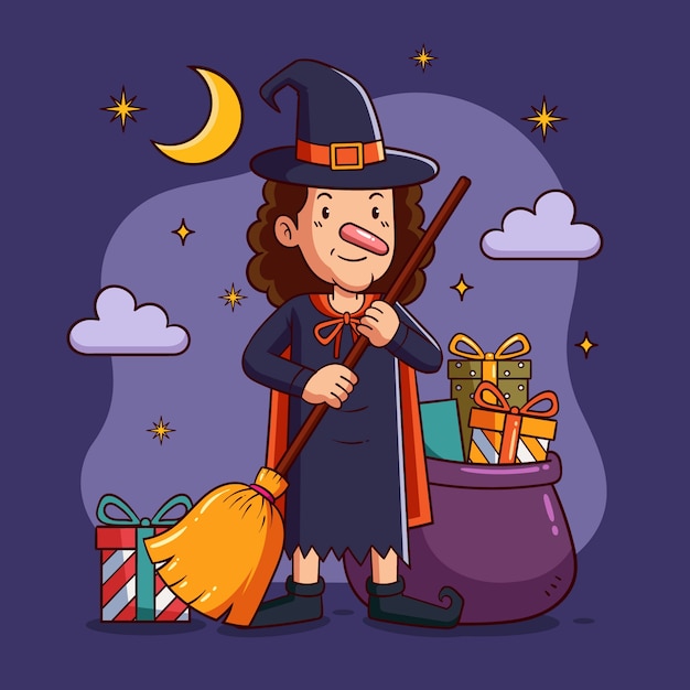 Free vector hand drawn befana illustration