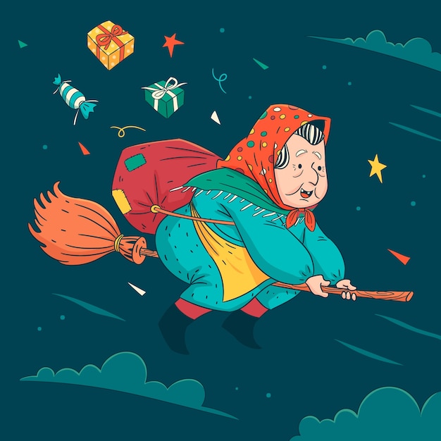 Free Vector hand drawn befana illustration