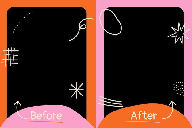 Free Vector hand drawn before and after wallpaper template