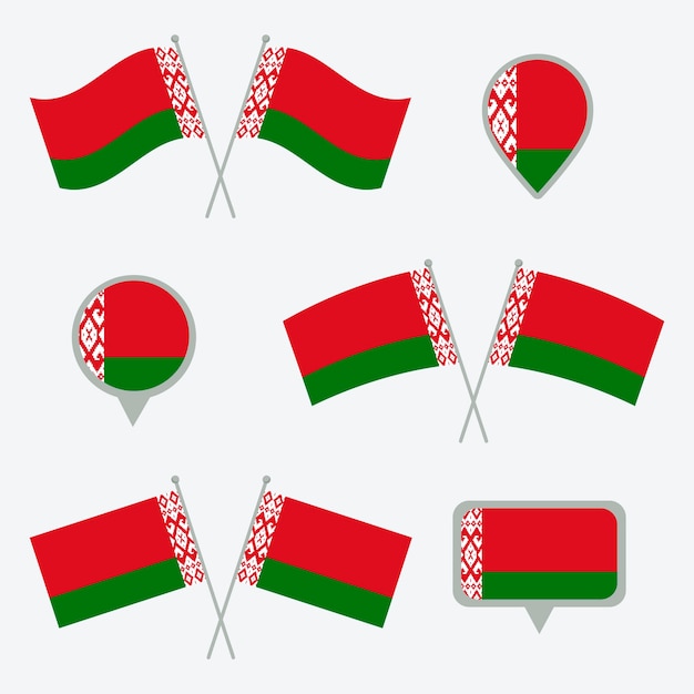 Hand drawn belarus national emblems