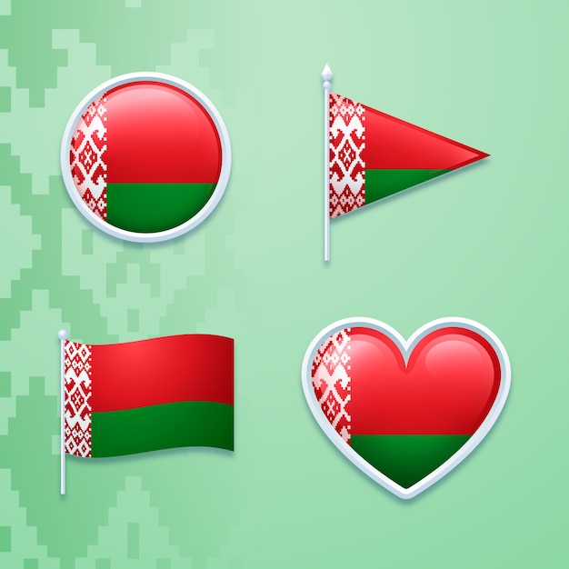 Free Vector hand drawn belarus  national emblems