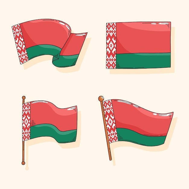 Free Vector hand drawn belarus national emblems