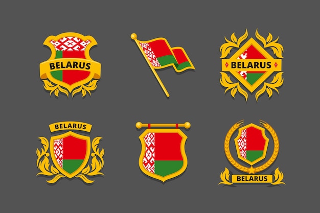 Free Vector hand drawn belarus national emblems