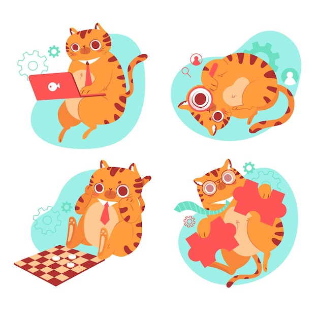 Hand drawn bernie the cat sticker collection