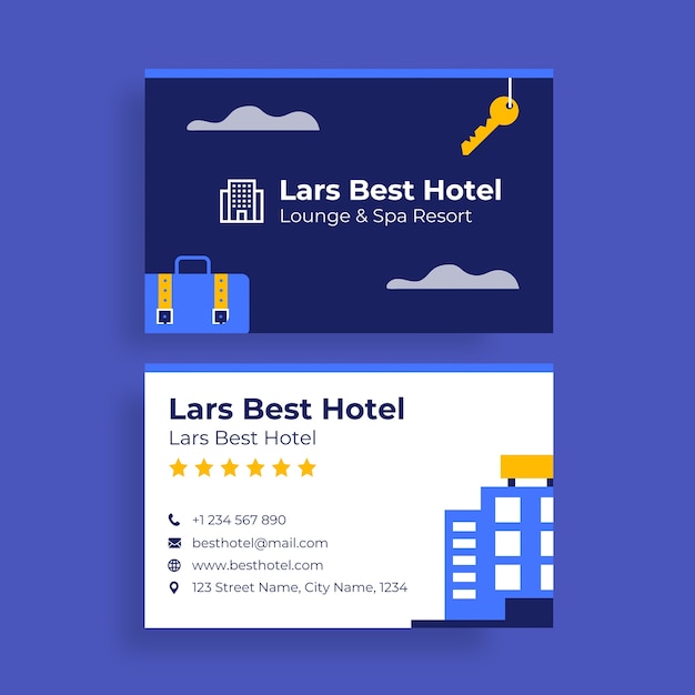 Hand drawn best hotel business card template