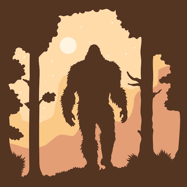 Free Vector hand drawn bigfoot silhouette