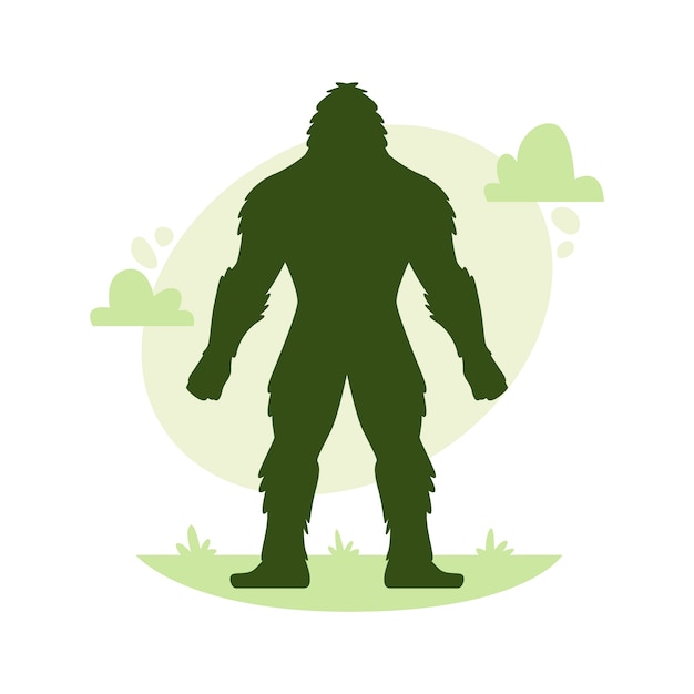 Free Vector hand drawn bigfoot  silhouette