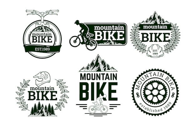 Free vector hand-drawn bike logo collection