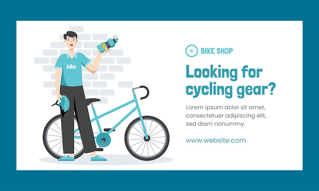 Free Vector hand drawn bike shop  facebook template