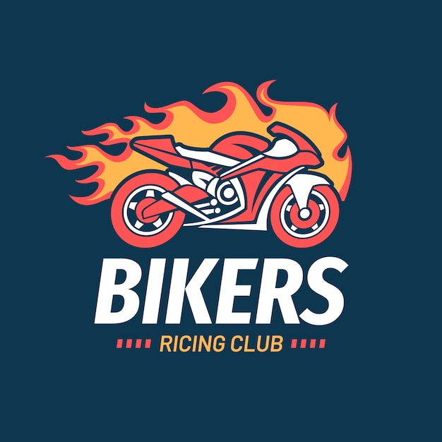 Hand drawn biker logo design