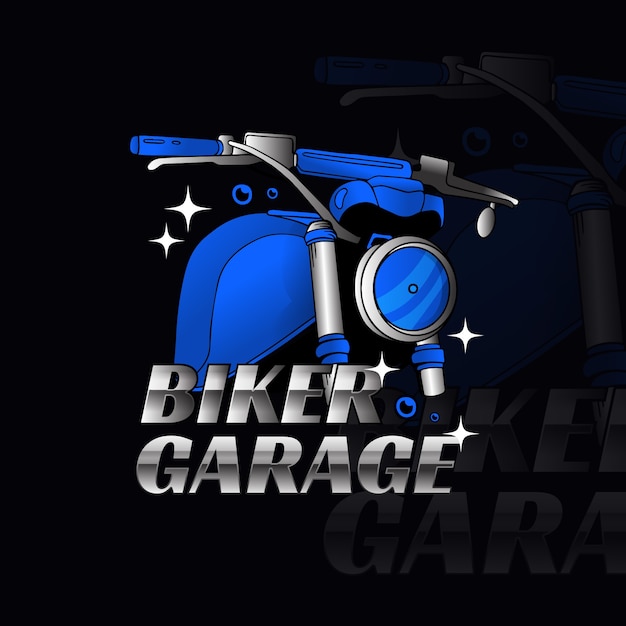 Free Vector hand drawn biker logo design