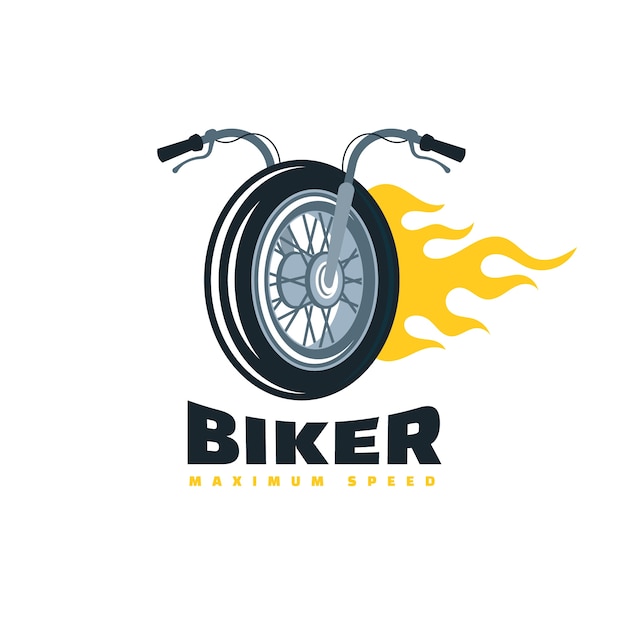 Free vector hand drawn biker logo design