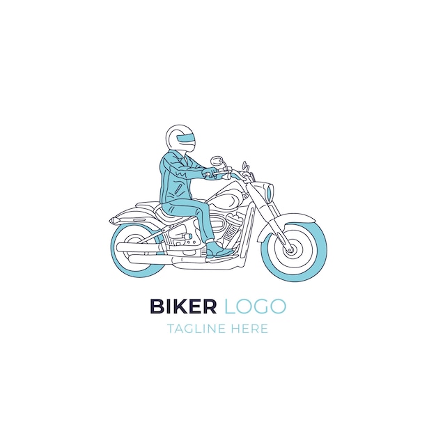 Hand drawn biker logo template