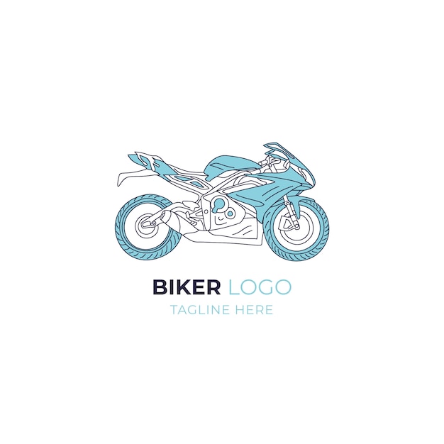 Hand drawn biker logo template