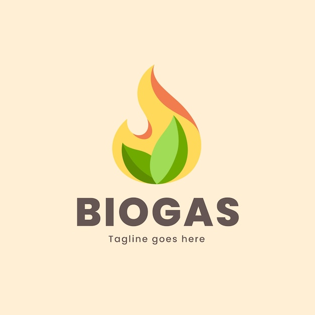 Hand drawn biogas logo template