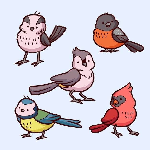 Free Vector hand drawn bird collection