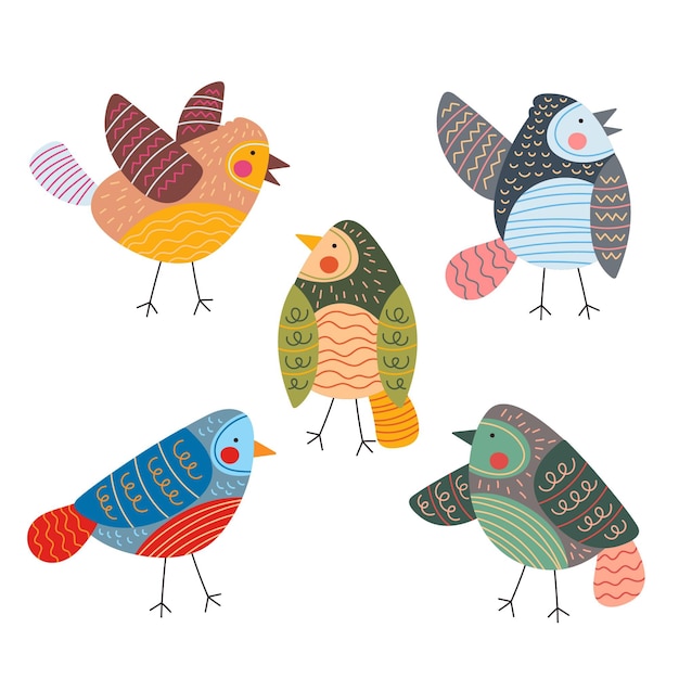 Free Vector hand drawn bird collection