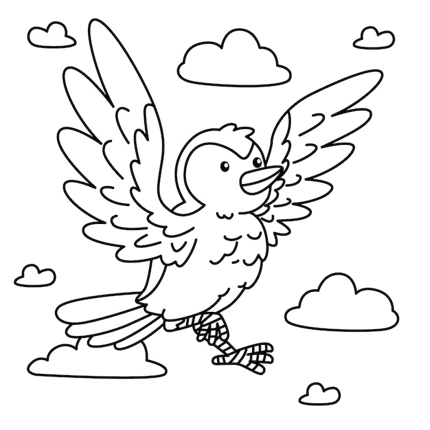 Free Vector hand drawn bird outline illustration