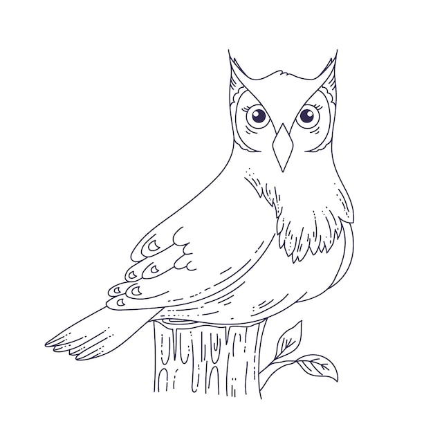 Hand drawn bird outline illustration