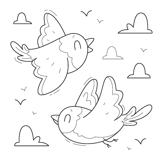 Free Vector hand drawn bird outline illustration