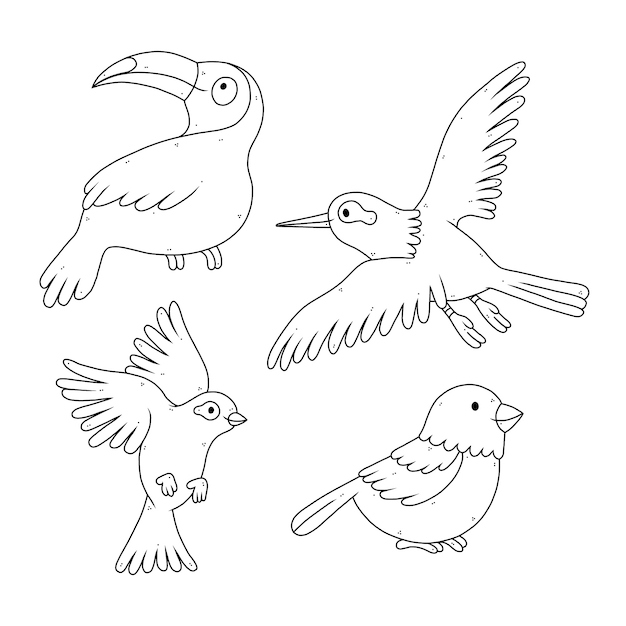 Free Vector hand drawn bird outline illustration