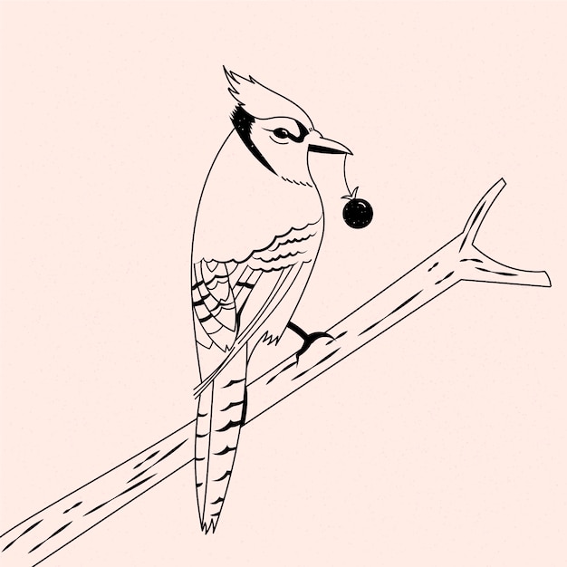 Free vector hand drawn bird outline illustration