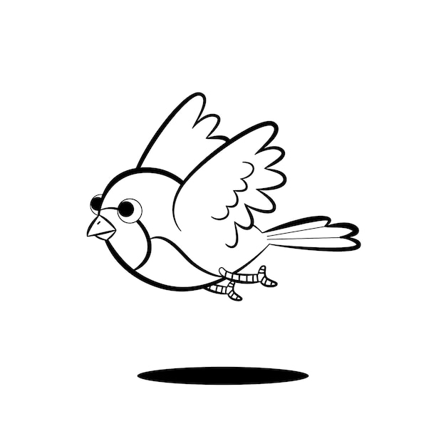 Hand drawn bird outline illustration