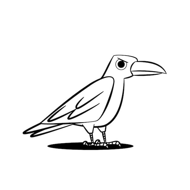 Hand drawn bird outline illustration