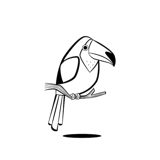 Hand drawn bird outline illustration