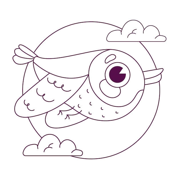 Free Vector hand drawn bird outline illustration