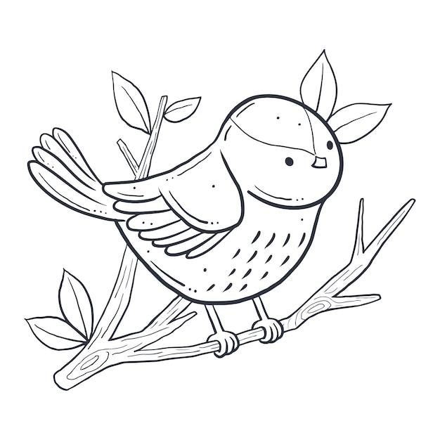 Free vector hand drawn bird outline illustration