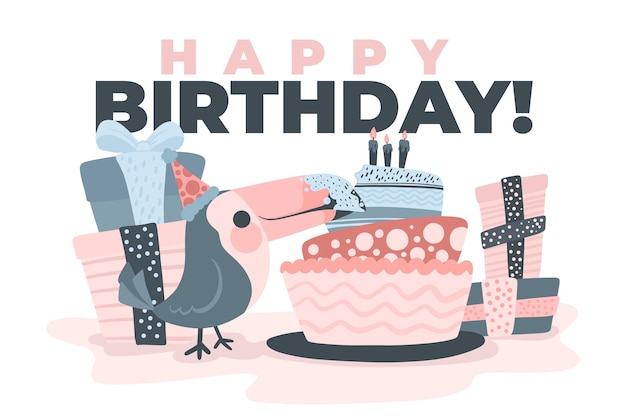 Free vector hand-drawn birthday background theme