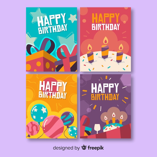 Hand drawn birthday card collection