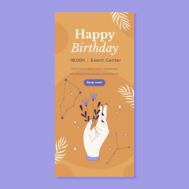 Free vector hand drawn birthday celebration vertical banner