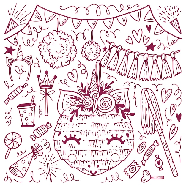 Free Vector hand drawn birthday decoration